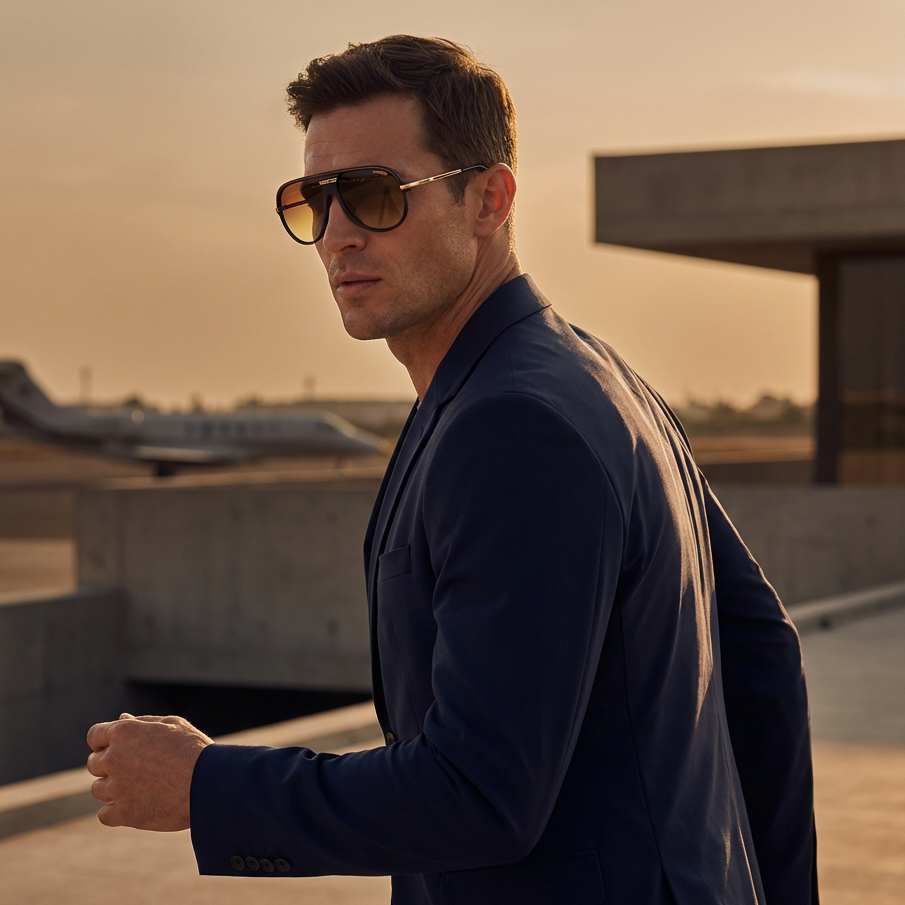 Carrera Sunglasses C SPORT 06/S I4686 Men Black Pilot-Aviator Full Rim Brown 61mm Carrera