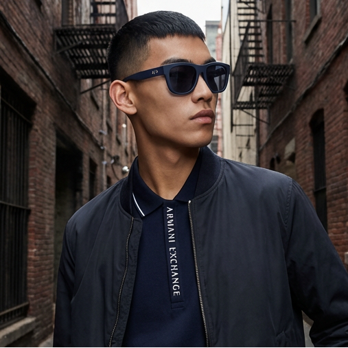 Armani Exchange Sunglasses Armani Exchange Sunglasses Men Blue Acetate Rectangle 0AX4128SU 812380 55mm Eyeglasses Eyewear designer