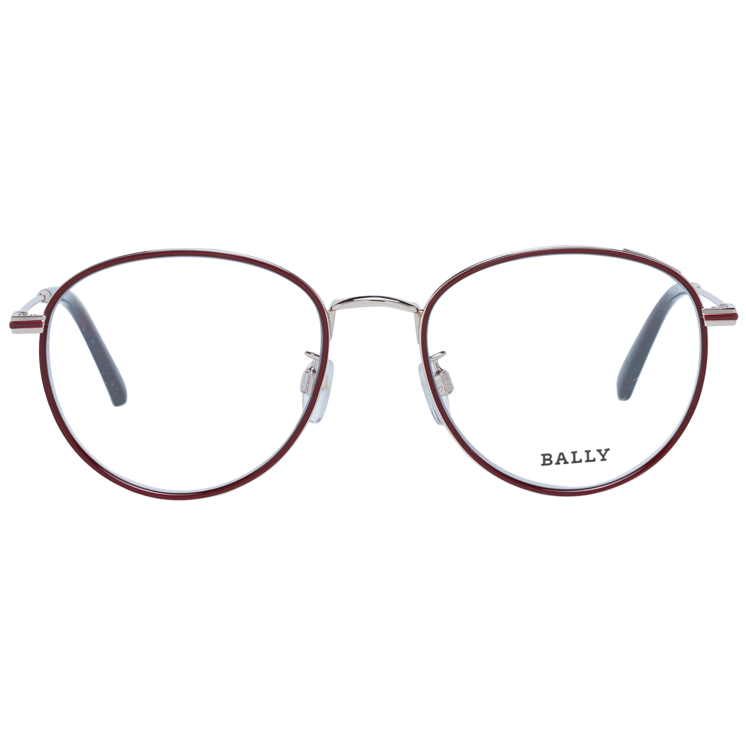 Bally Optical Frame Bally Eyeglasses Frames BY5034-H 071 52mm Glasses Unisex Burgundy Round Eyeglasses Eyewear UK USA Australia