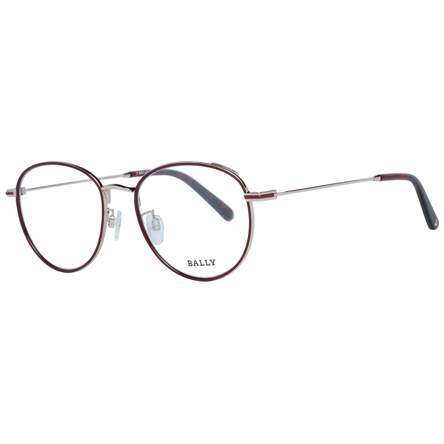 Bally Optical Frame Bally Eyeglasses Frames BY5034-H 071 52mm Glasses Unisex Burgundy Round Eyeglasses Eyewear UK USA Australia