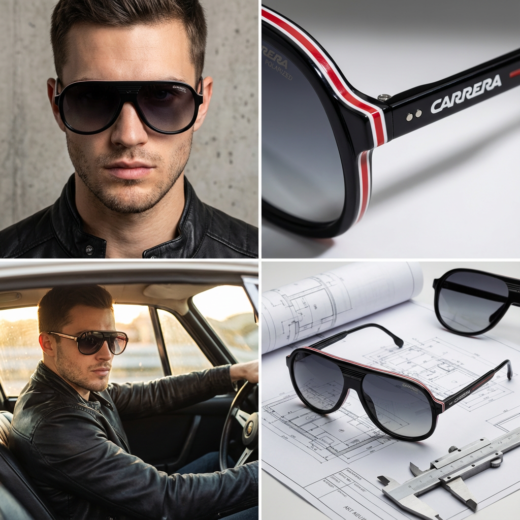 Carrera Sunglasses Carrera Sunglasses C SPORT 07/S 807WJ Men Black Pilot-Aviator Full Rim Grey Polarized 59mm Eyeglasses Eyewear designer