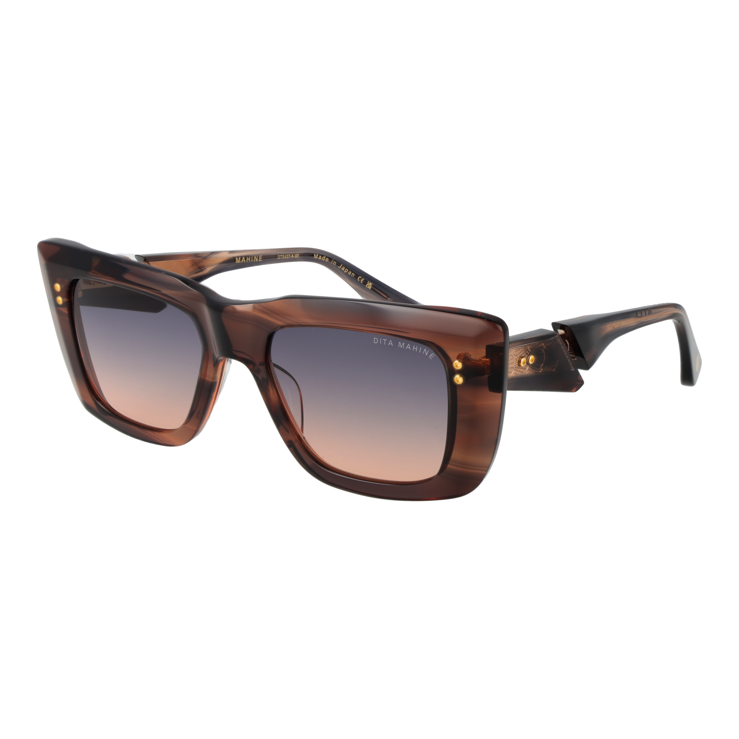 Dita Sunglasses Dita Sunglasses DTS437-A-02 Mahine Brown Rectangle Gradient 53mm Eyeglasses Eyewear designer