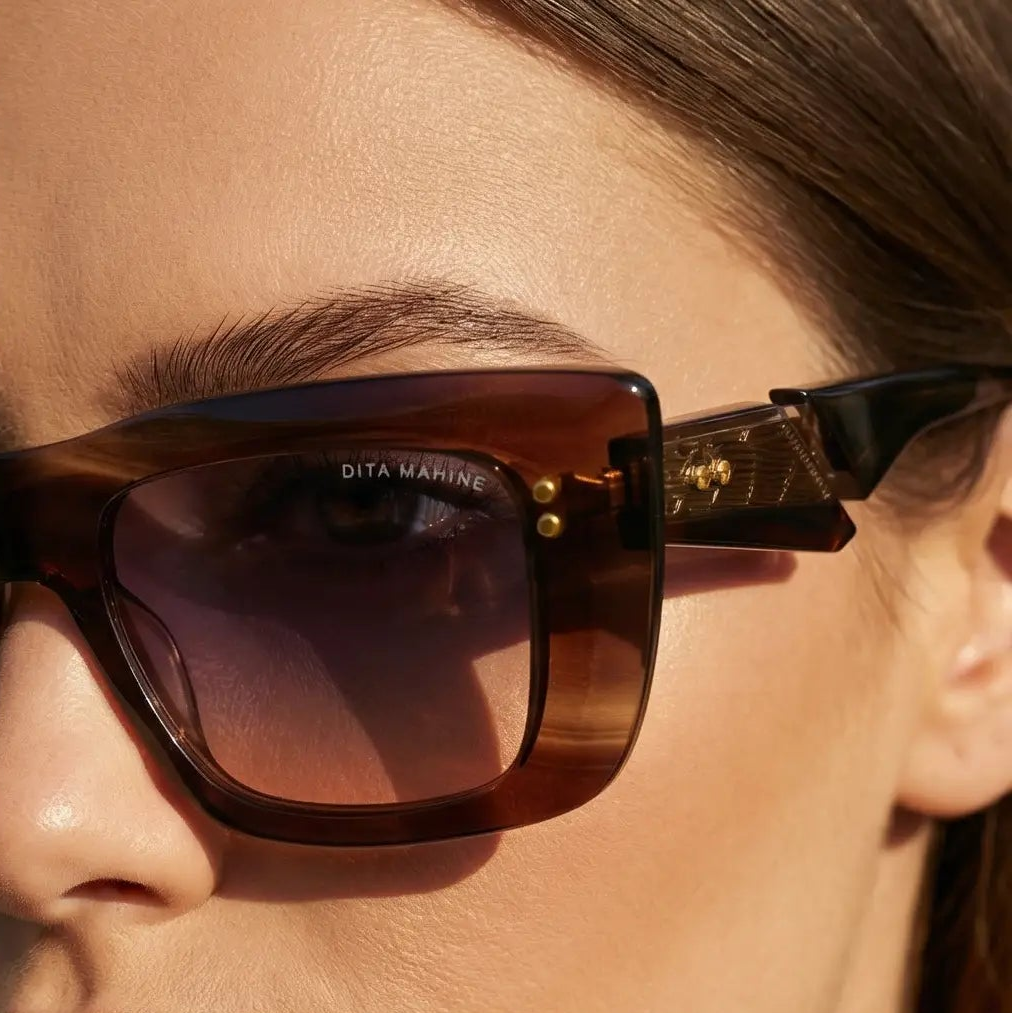 Dita Sunglasses Dita Sunglasses DTS437-A-02 Mahine Brown Rectangle Gradient 53mm Eyeglasses Eyewear designer
