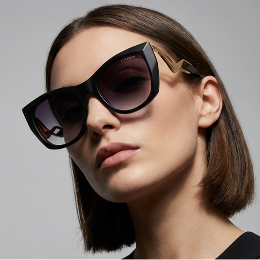 Dita Sunglasses Dita Sunglasses DTS438-A-01 Icelus Black Cat Eye Purple Gradient Women 55mm Eyeglasses Eyewear designer