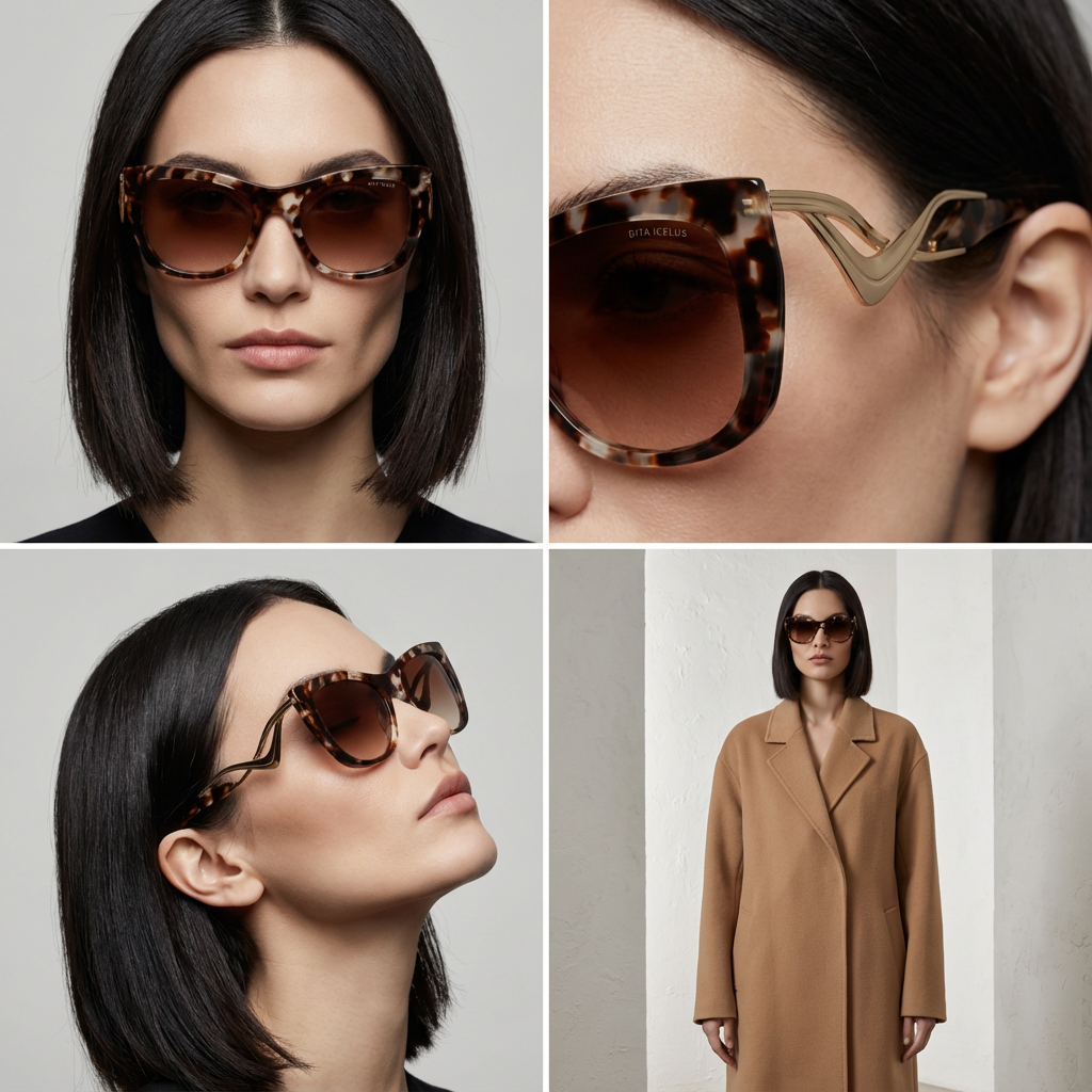 Dita Sunglasses Dita Sunglasses DTS438-A-03 Icelus Beige Cat Eye Full Rim Women 55mm Eyeglasses Eyewear designer