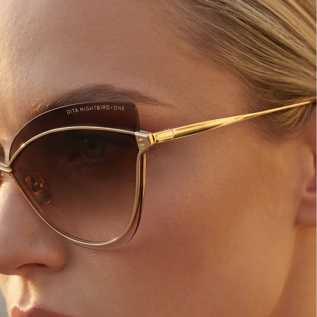 Dita Sunglasses DITA Sunglasses DTS515 01 Gold Rimless Cat Eye Gradient Women 66mm Eyeglasses Eyewear designer