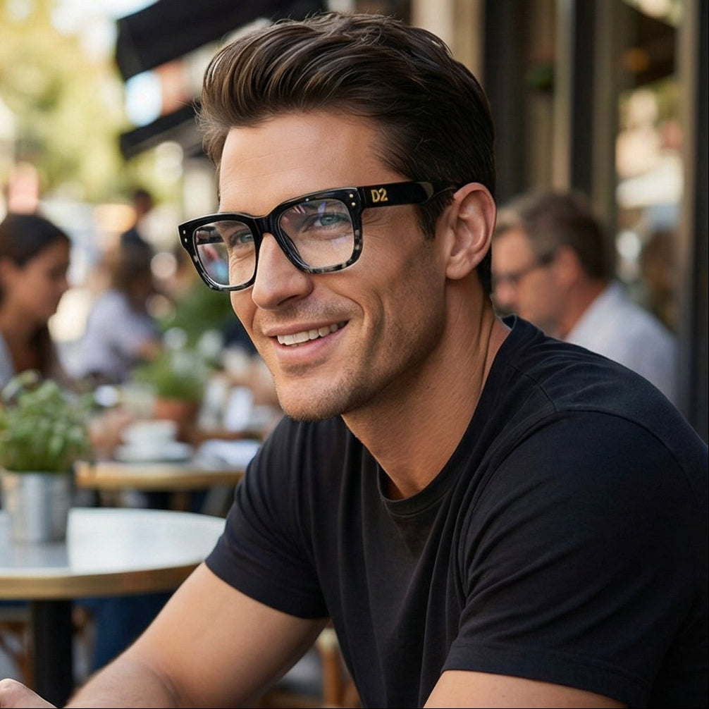 Dsquared2 Eyeglasses Dsquared2 Eyeglasses Frames D2 0147 37N Black Rectangular Full-Rim 54mm Eyeglasses Eyewear designer