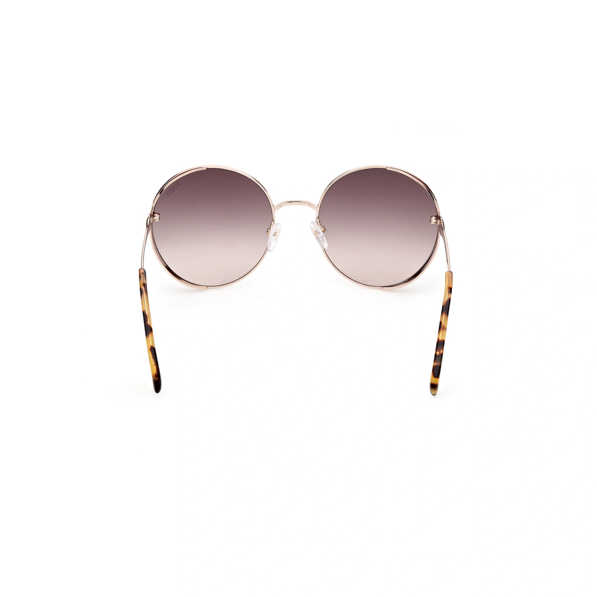 Emilio Pucci Sunglasses Emilio Pucci Sunglasses EP0187 28F 56mm - Women Rose Gold/Brown Gradient Round Full-Rim Eyeglasses Eyewear UK USA Australia