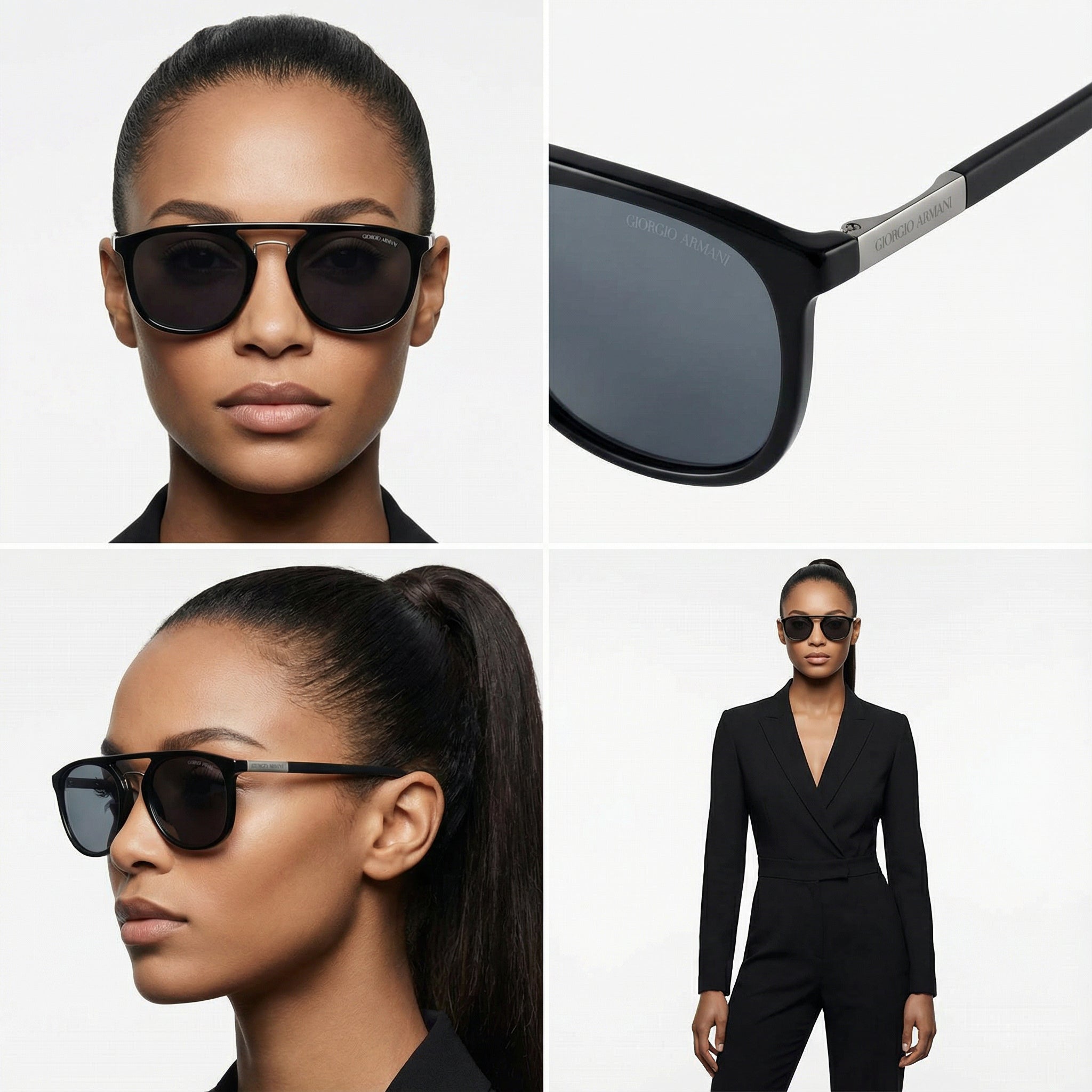 Giorgio Armani Sunglasses Giorgio Armani Sunglasses 0AR8118 504281 Black Pilot Polarized 53mm Unisex Eyeglasses Eyewear designer