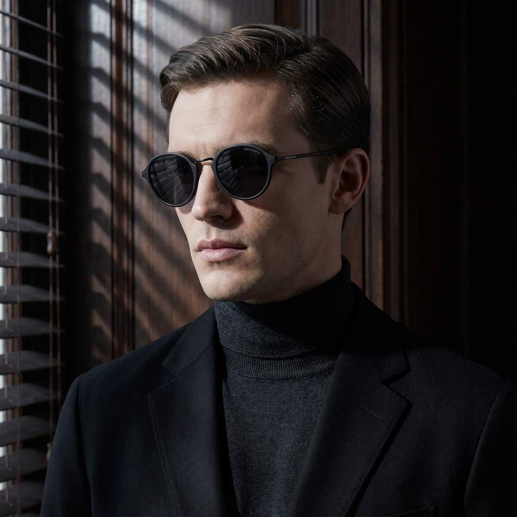 Giorgio Armani Sunglasses Giorgio Armani Sunglasses Black Round Grey 51mm Unisex 0AR8139 5042B1 51mm Eyeglasses Eyewear designer