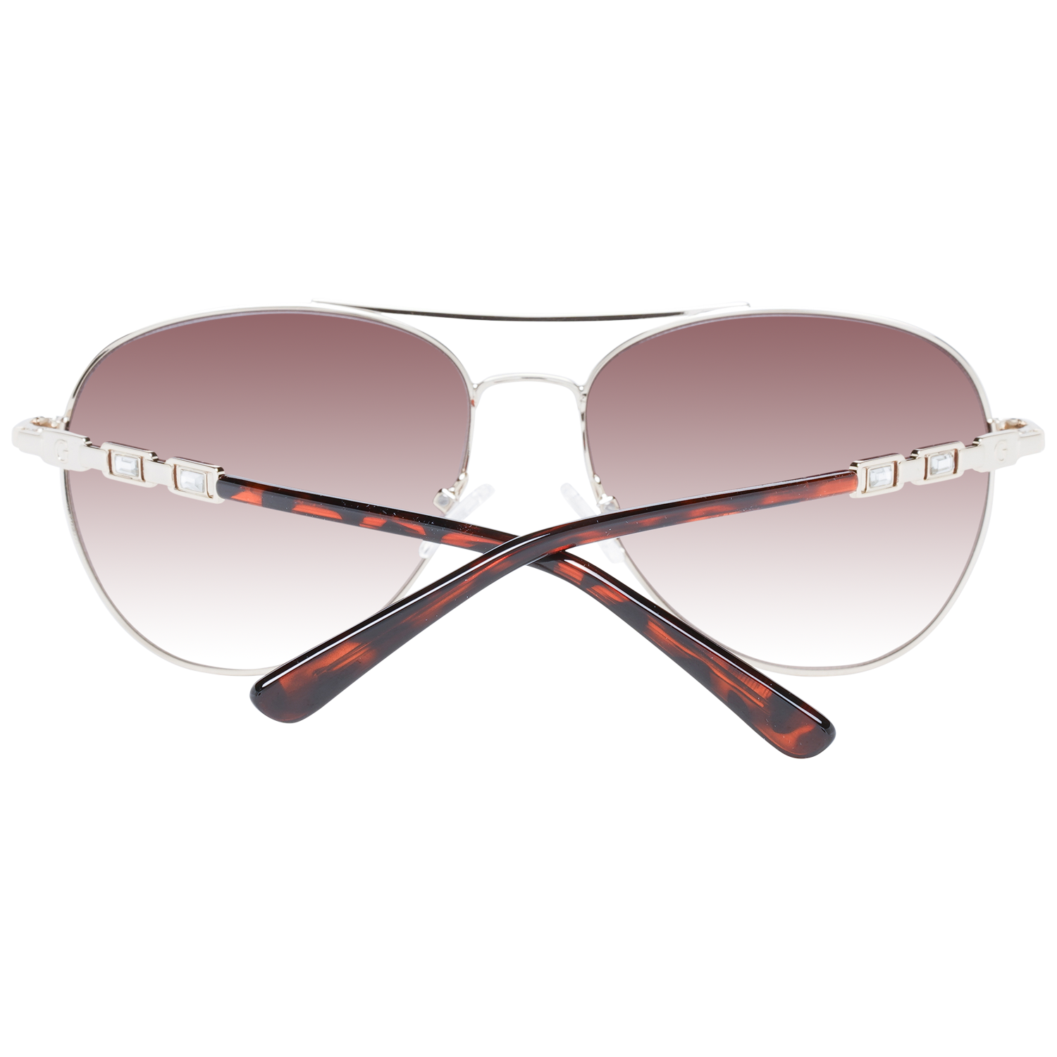 Guess Sunglasses Guess Sunglasses GF6143 32F 59mm - Women Silver/Brown Gradient Pilot Eyeglasses Eyewear UK USA Australia