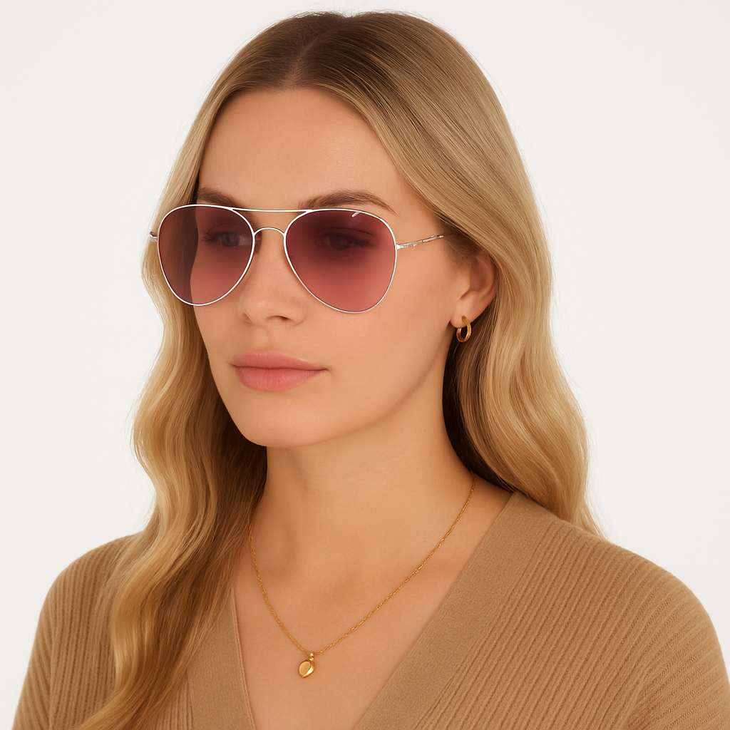 Guess Sunglasses Guess Sunglasses Women's Rose Gold Metal Gradient Brown Pilot GF6143 28F 59mm Eyeglasses Eyewear designer