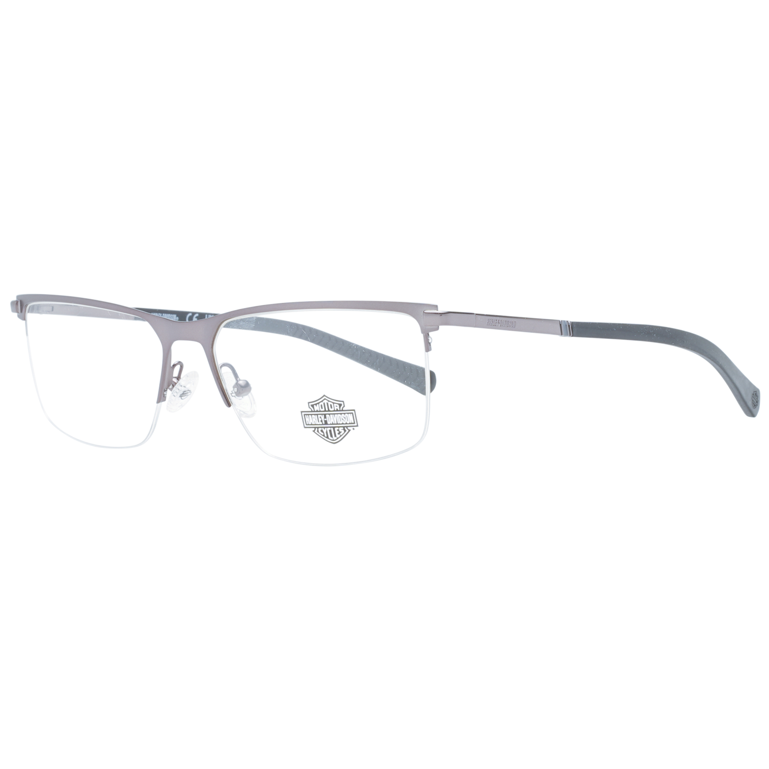 Harley-Davidson Frames Harley-Davidson Glasses Frames HD0979 009 59mm - Men Gunmetal Grey Rectangular Half Rim Eyeglasses Eyewear UK USA Australia