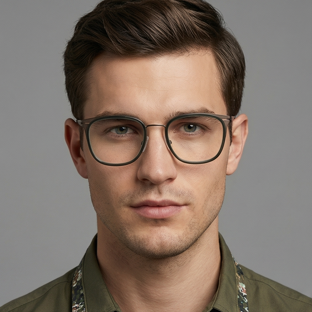 Hugo Boss Eyeglasses Hugo Boss Eyeglasses BOSS 1427 0OC Green Rectangular Stainless Steel Frames 53mm Men Eyeglasses Eyewear designer