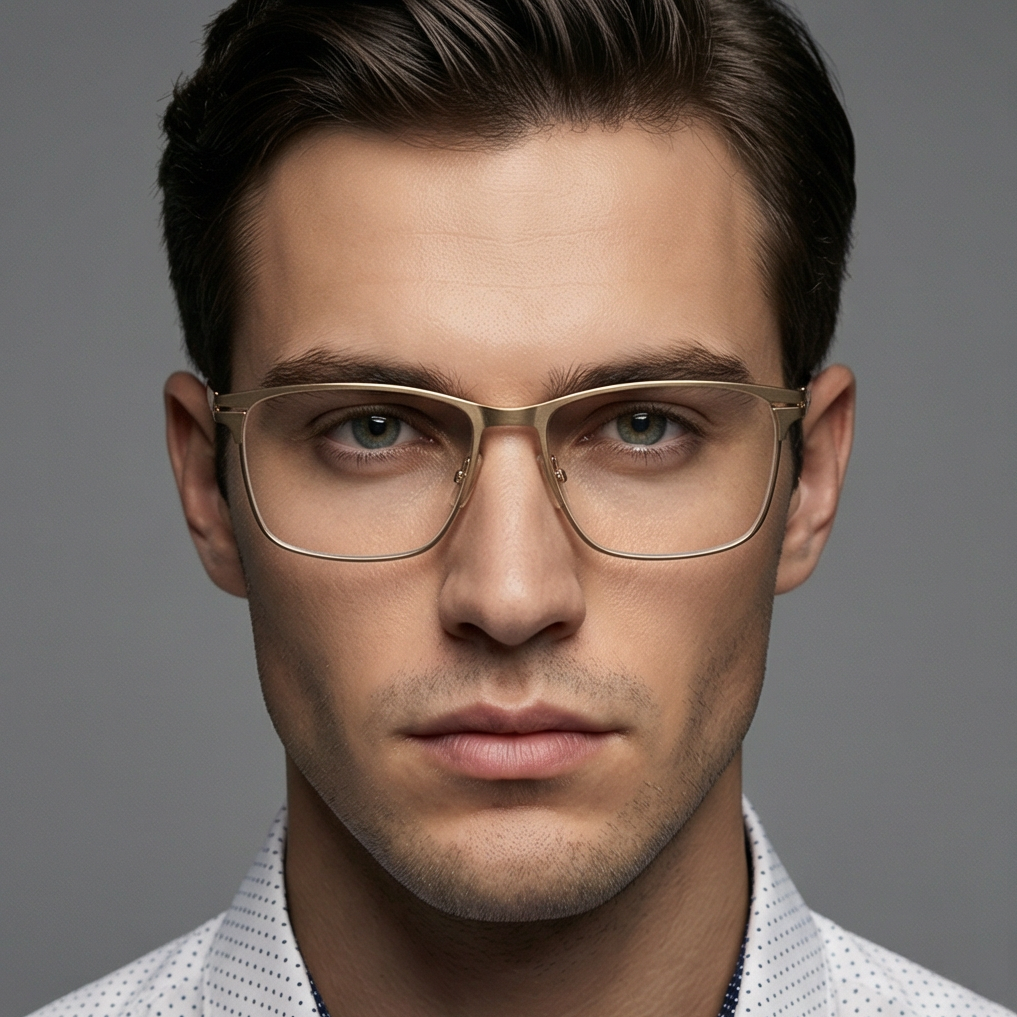 Hugo Boss Eyeglasses Hugo Boss Eyeglasses BOSS 1467/F AOZ Gold Rectangle Full Rim Frames 57mm Men Eyeglasses Eyewear designer