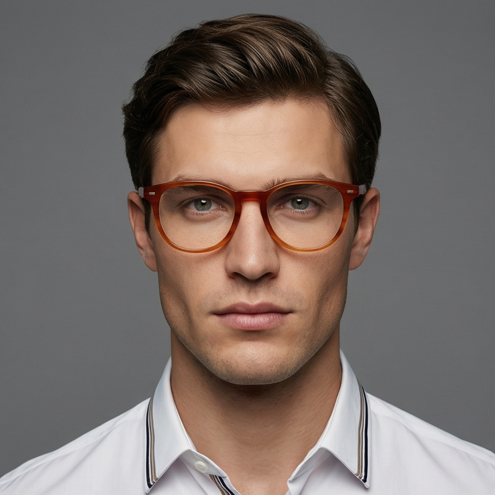 Hugo Boss Eyeglasses Hugo Boss Eyeglasses BOSS 1479/F GMV Men Brown Round Frames 52mm Eyeglasses Eyewear designer
