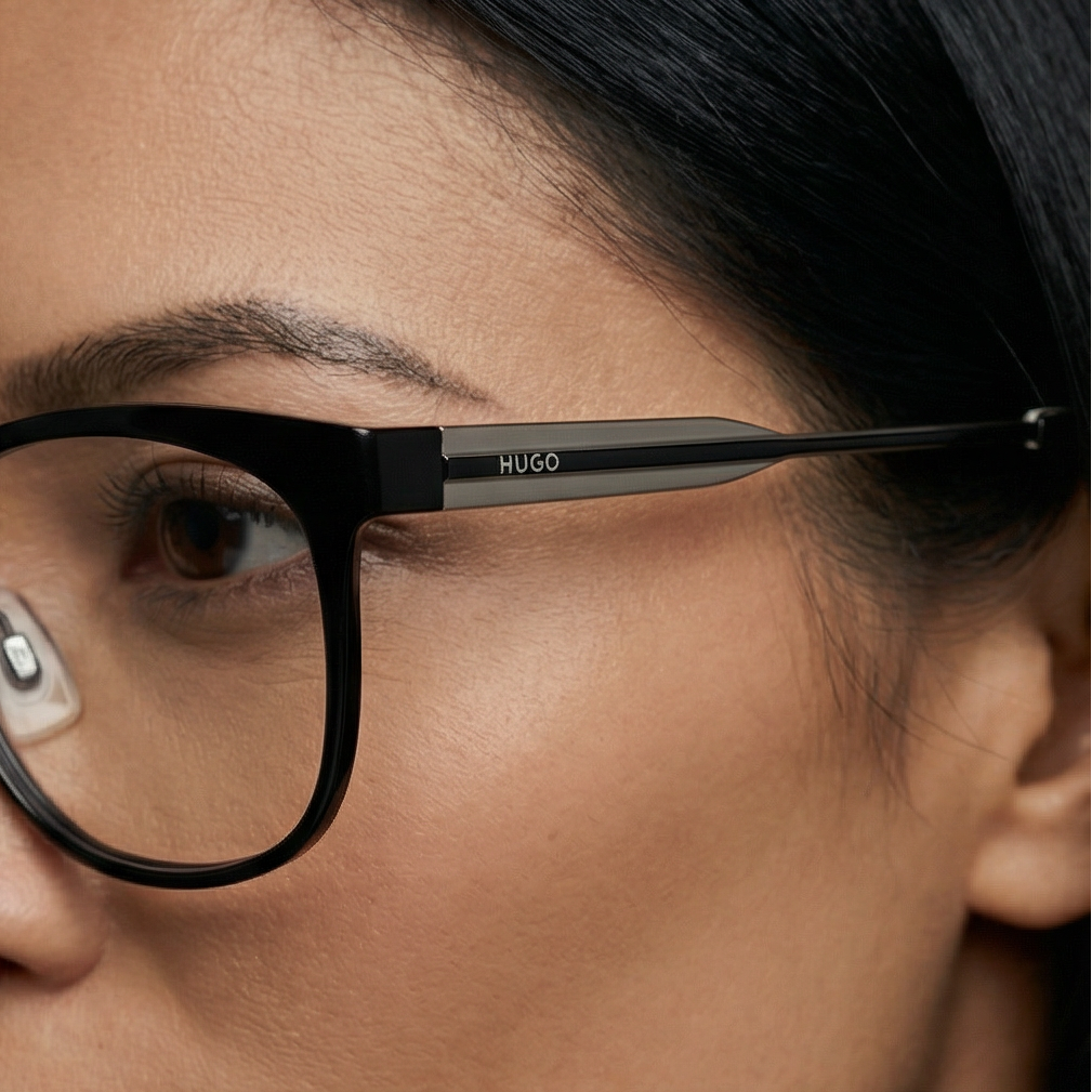 Hugo Boss Eyeglasses Hugo Boss Eyeglasses HG 0233 00316 Black Rectangular Frames Stainless Steel 54mm Eyeglasses Eyewear designer