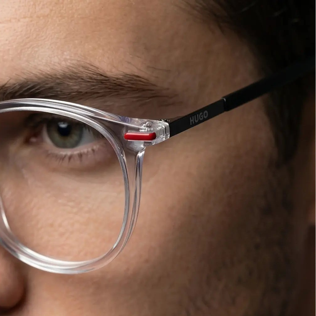 Hugo Boss Eyeglasses Hugo Boss Eyeglasses HG 1233 900 Transparent Round Frames Black 48mm Eyeglasses Eyewear designer