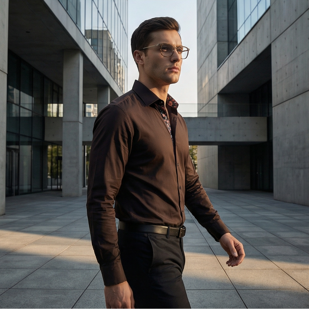 Hugo Boss Eyeglasses Hugo Boss Eyeglasses Men Brown Rectangular Stainless Steel Frames BOSS 1427 CAG 53mm Eyeglasses Eyewear designer