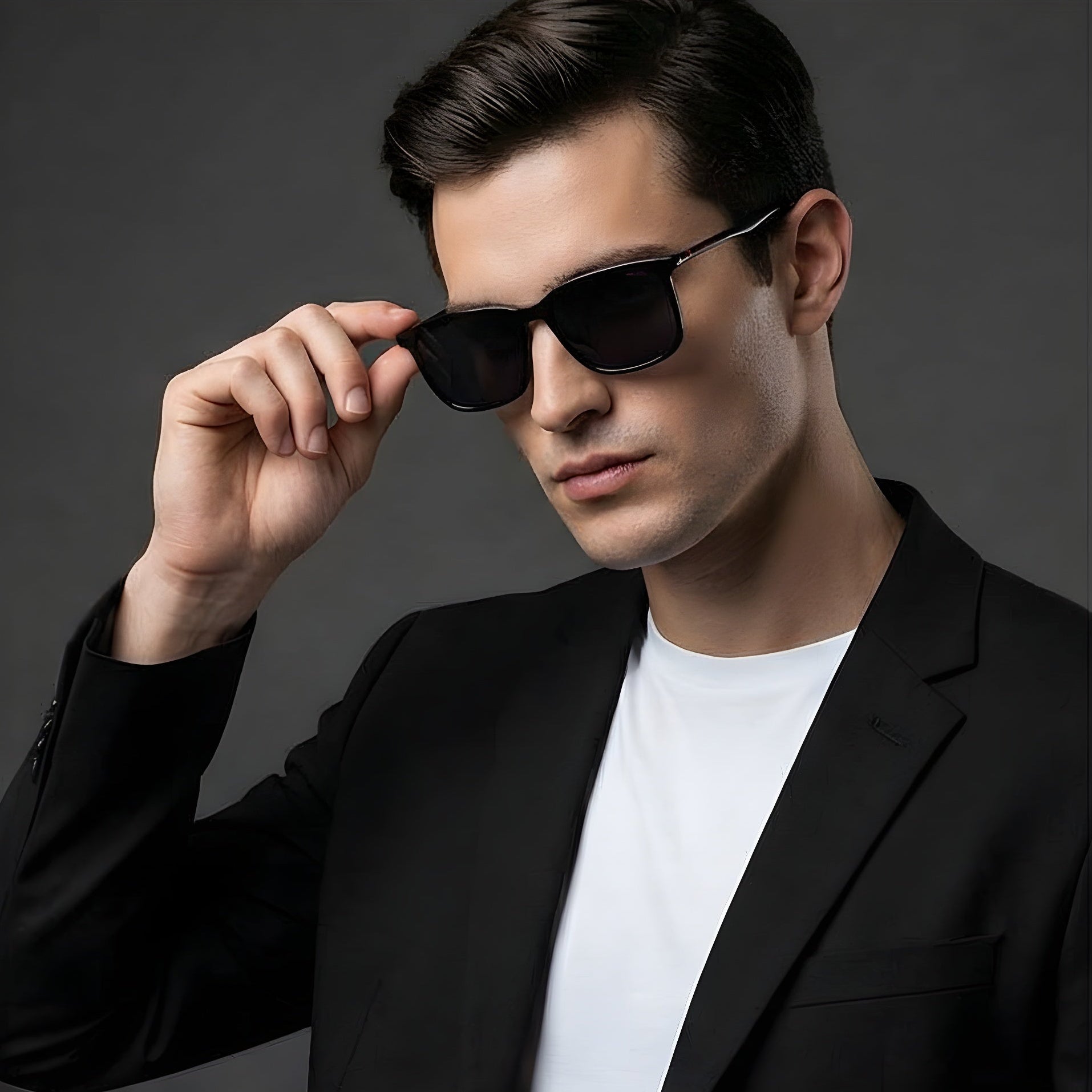 Hugo Sunglasses Hugo Boss Sunglasses HG 1344/S 807IR Men Black Rectangular Full Rim Grey 55mm Eyeglasses Eyewear designer