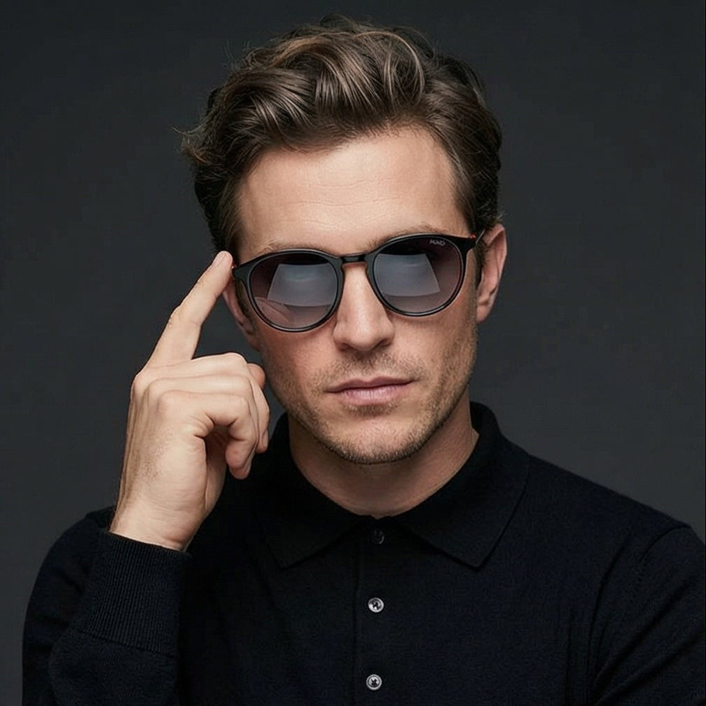 Hugo Sunglasses Hugo Boss Sunglasses HG 1346/S 8079O Men Black Panto Full Rim Grey Gradient 51mm Eyeglasses Eyewear designer