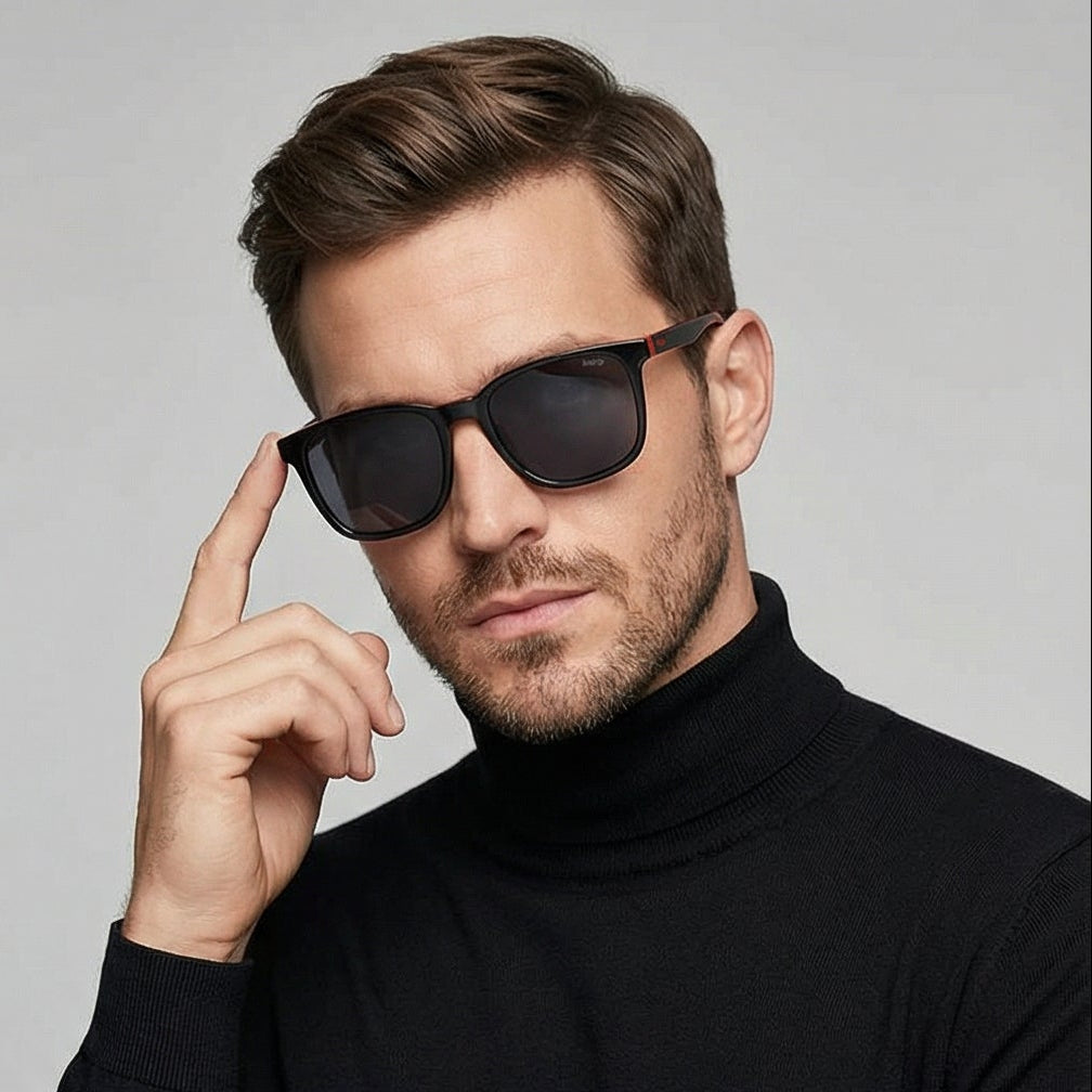 Hugo Sunglasses Hugo Boss Sunglasses HG 1356/S 807IR Men Black Square Full Rim Grey 55mm Eyeglasses Eyewear designer