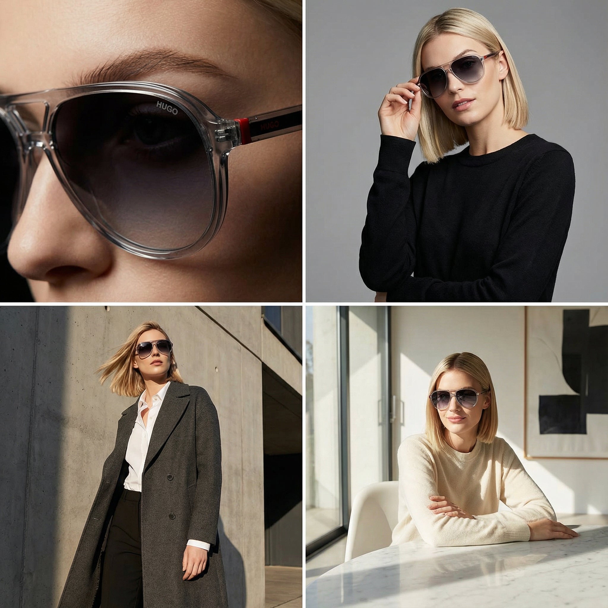 Hugo Sunglasses Hugo Boss Sunglasses HG 1362/S KB79O Women Grey Pilot-Aviator Full Rim Gradient 59mm Eyeglasses Eyewear designer