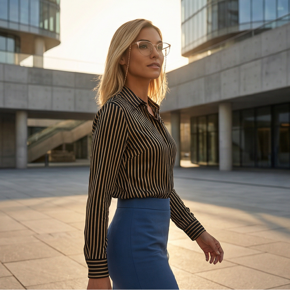 Hugo Boss Optical Frames Hugo Boss Women’s Eyeglasses Gold Full Rim Stainless Steel Panto Frames BOSS 1460 I20 52mm Eyeglasses Eyewear designer