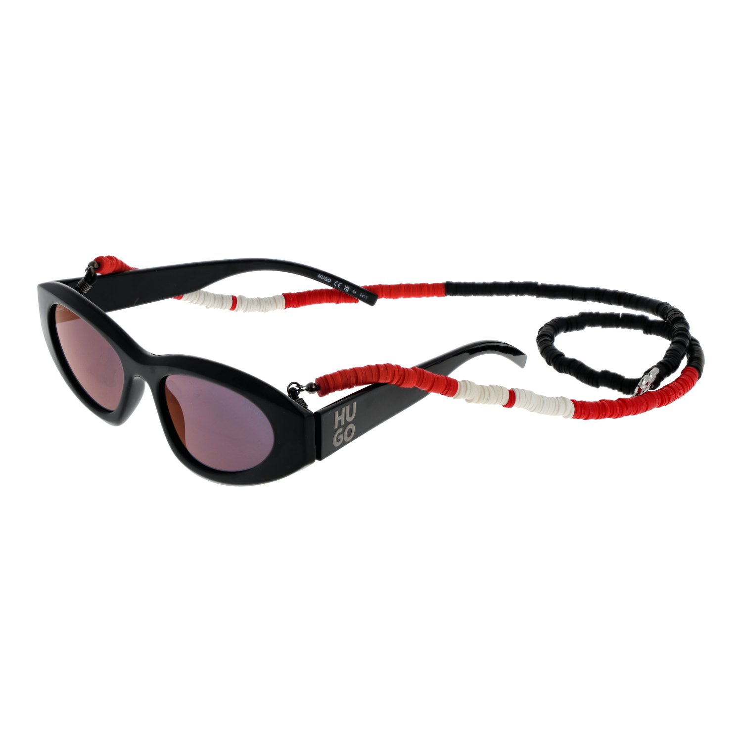 Hugo Sunglasses Hugo Sunglasses Unisex Black Cat Eye Grey Mirrored HG 1282/S 807AO 53mm Eyeglasses Eyewear designer