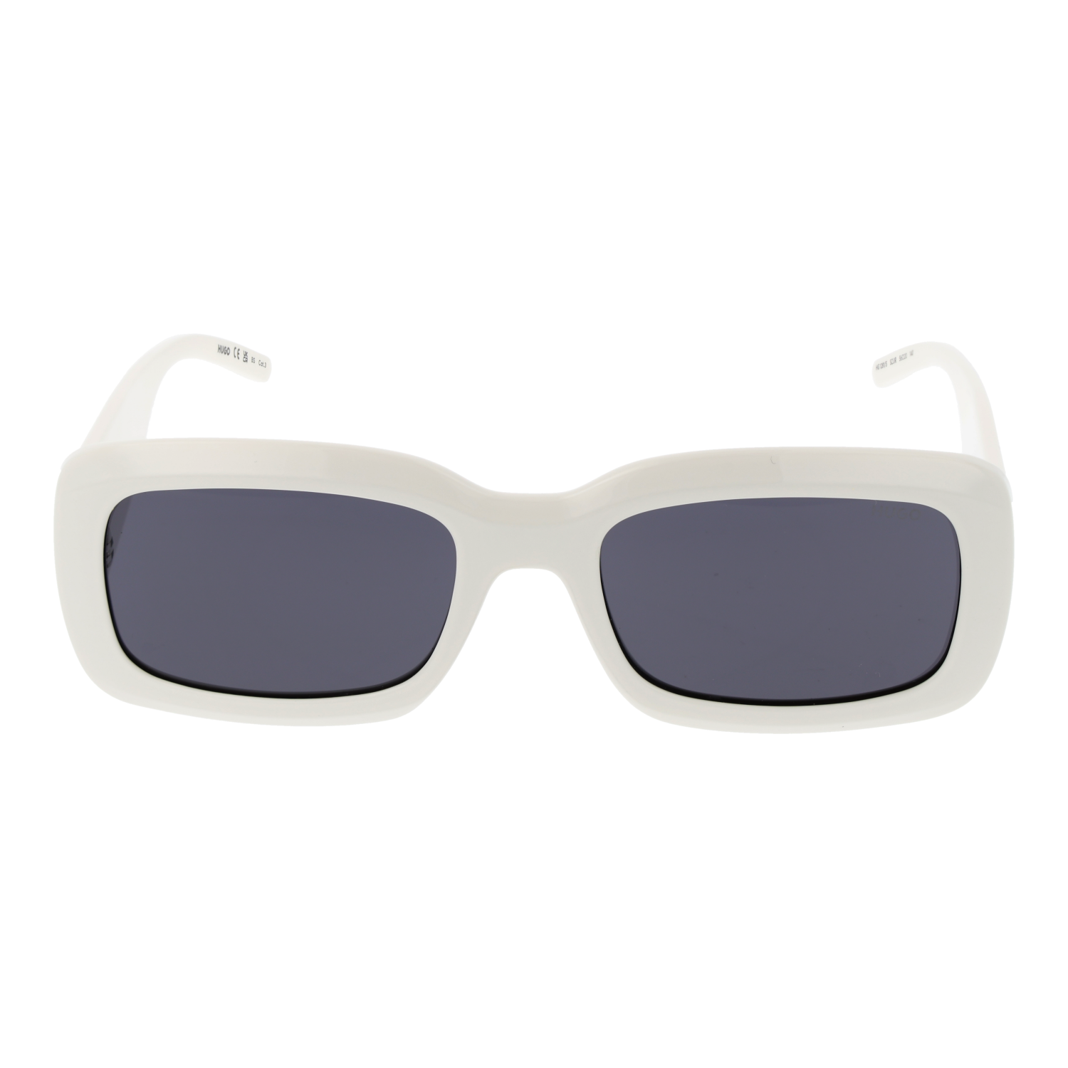 Hugo Sunglasses Hugo Sunglasses Unisex White Rectangular Grey Lenses HG 1281/S SZJIR 56mm Eyeglasses Eyewear designer