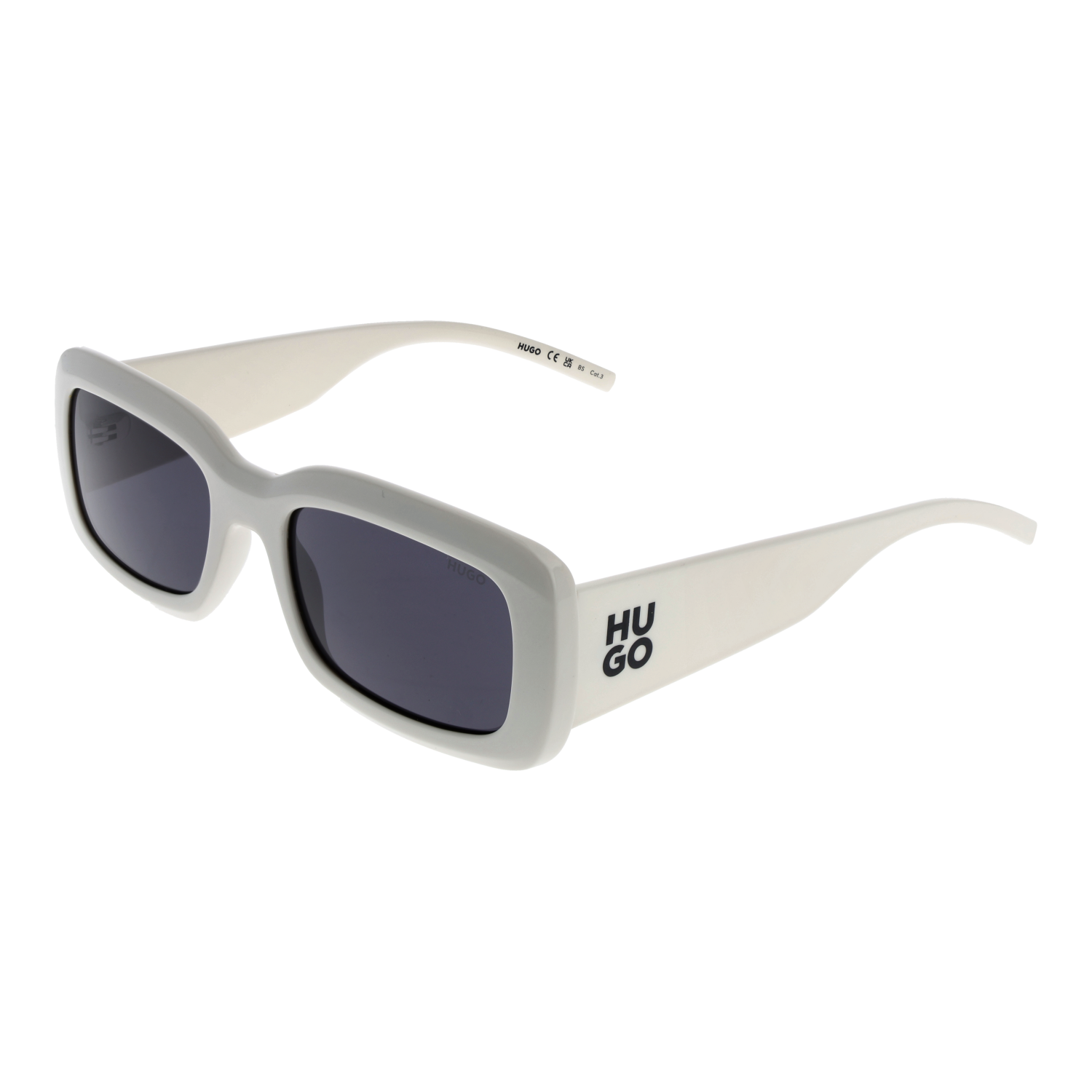 Hugo Sunglasses Hugo Sunglasses Unisex White Rectangular Grey Lenses HG 1281/S SZJIR 56mm Eyeglasses Eyewear designer