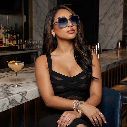 Jimmy Choo Sunglasses Jimmy Choo Sunglasses LETI/S LKSGB Blue Glitter Butterfly Gradient Women 62mm Eyeglasses Eyewear designer