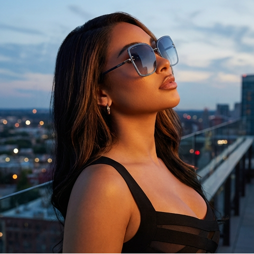 Jimmy Choo Sunglasses Jimmy Choo Sunglasses LETI/S LKSGB Blue Glitter Butterfly Gradient Women 62mm Eyeglasses Eyewear designer