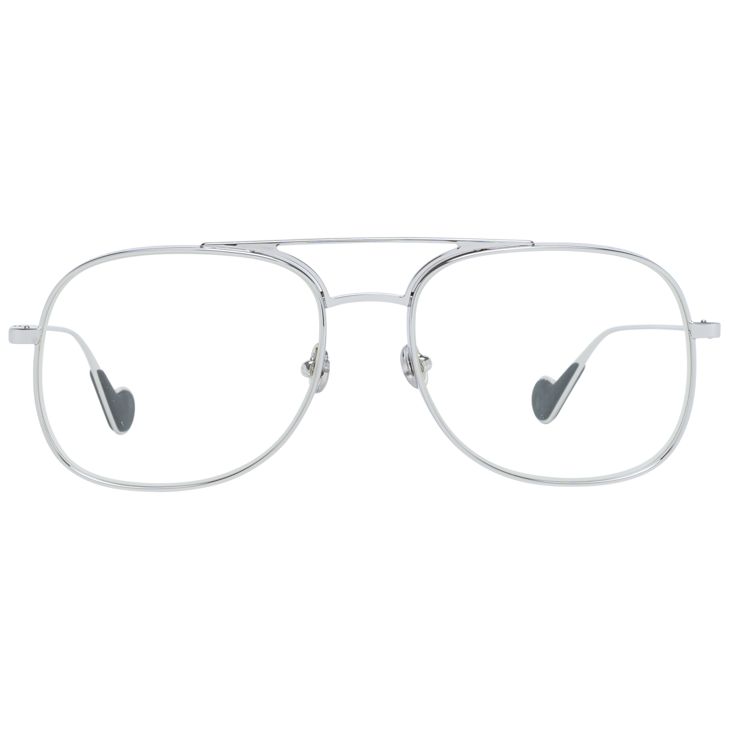 Moncler Eyeglasses Moncler Glasses Frames ML0104 016 57mm - Unisex Silver Pilot-Aviator Full-Rim Eyeglasses Eyewear UK USA Australia