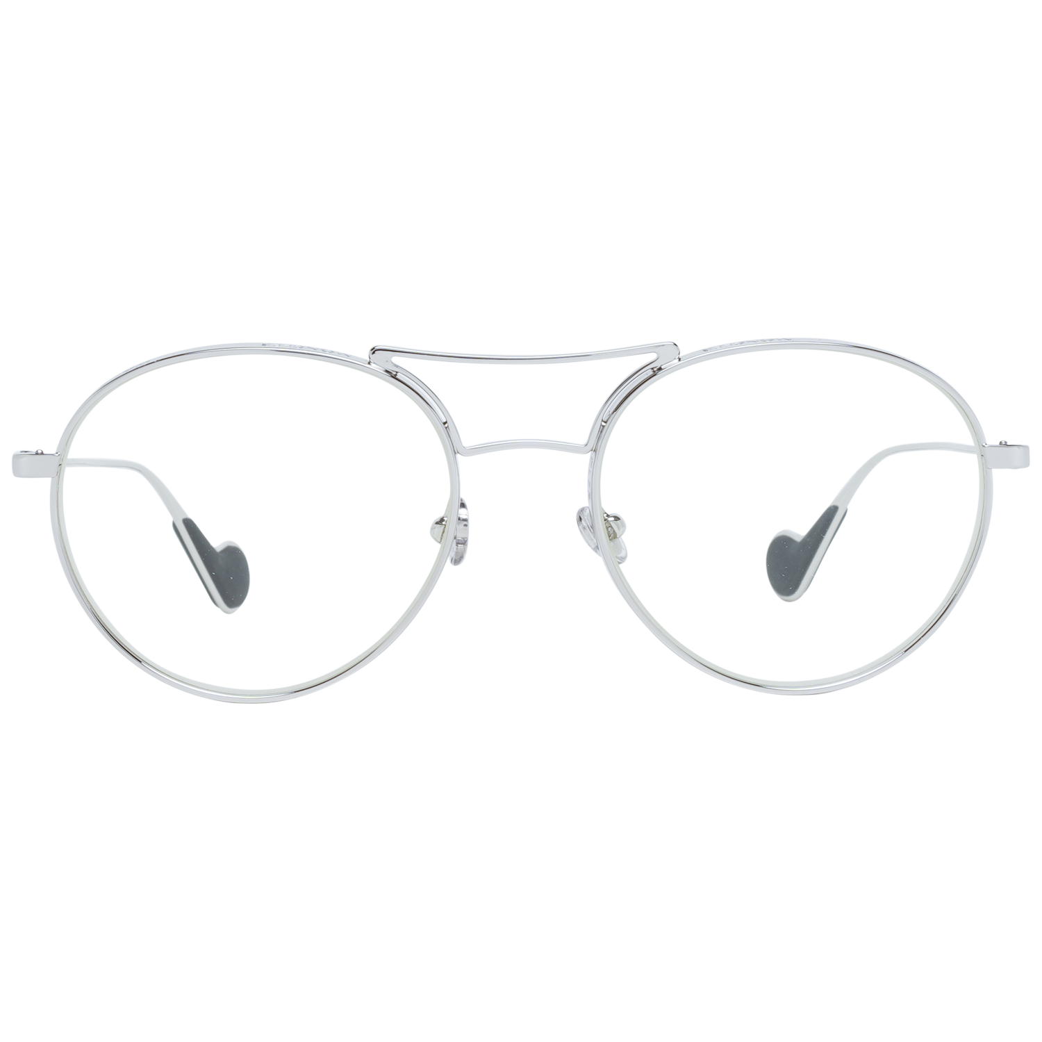 Moncler Eyeglasses Moncler Glasses Frames ML0105 016 54mm - Unisex Silver Round Eyeglasses Eyewear UK USA Australia