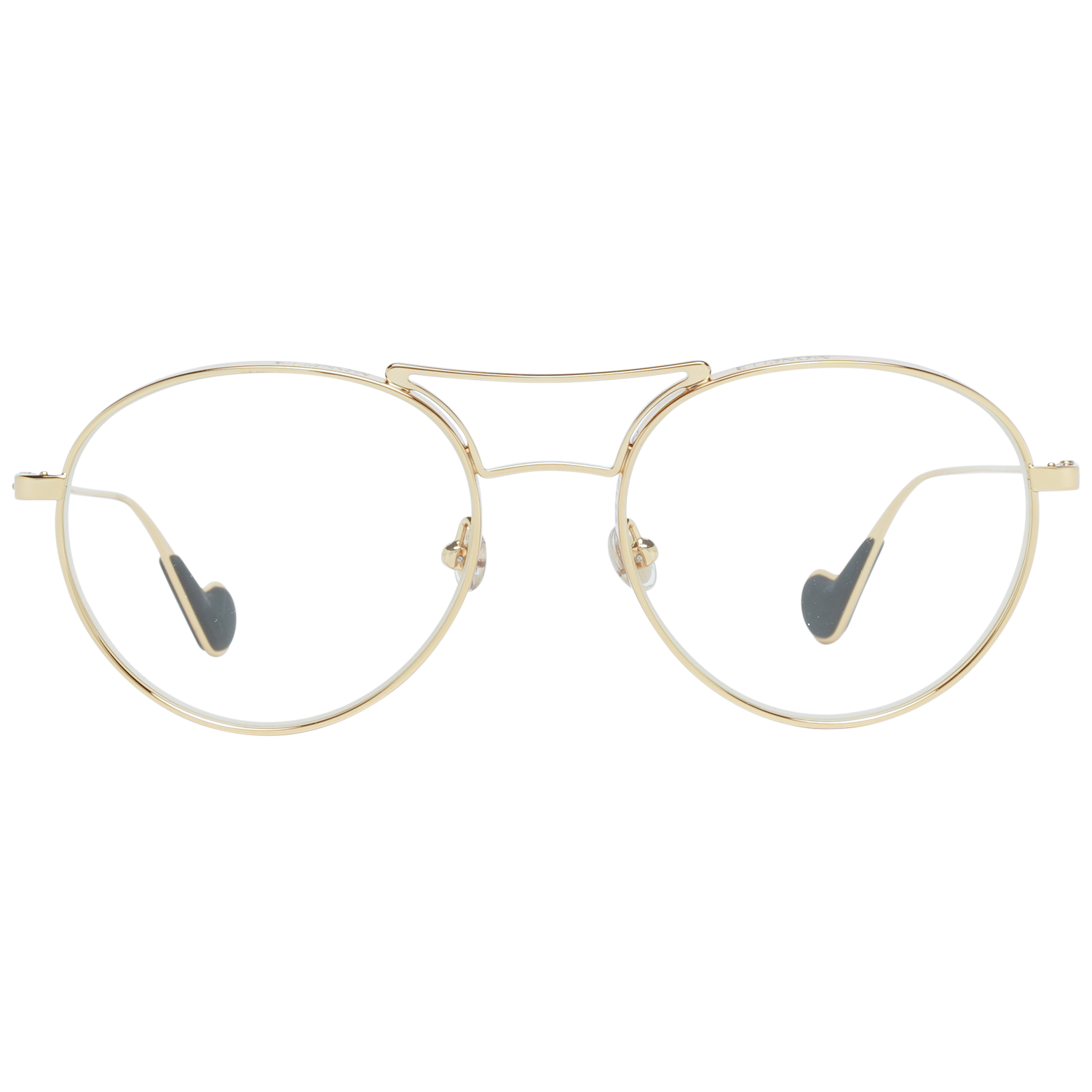 Moncler Eyeglasses Moncler Glasses Frames ML0105 030 54mm - Unisex Gold Round Eyeglasses Eyewear UK USA Australia