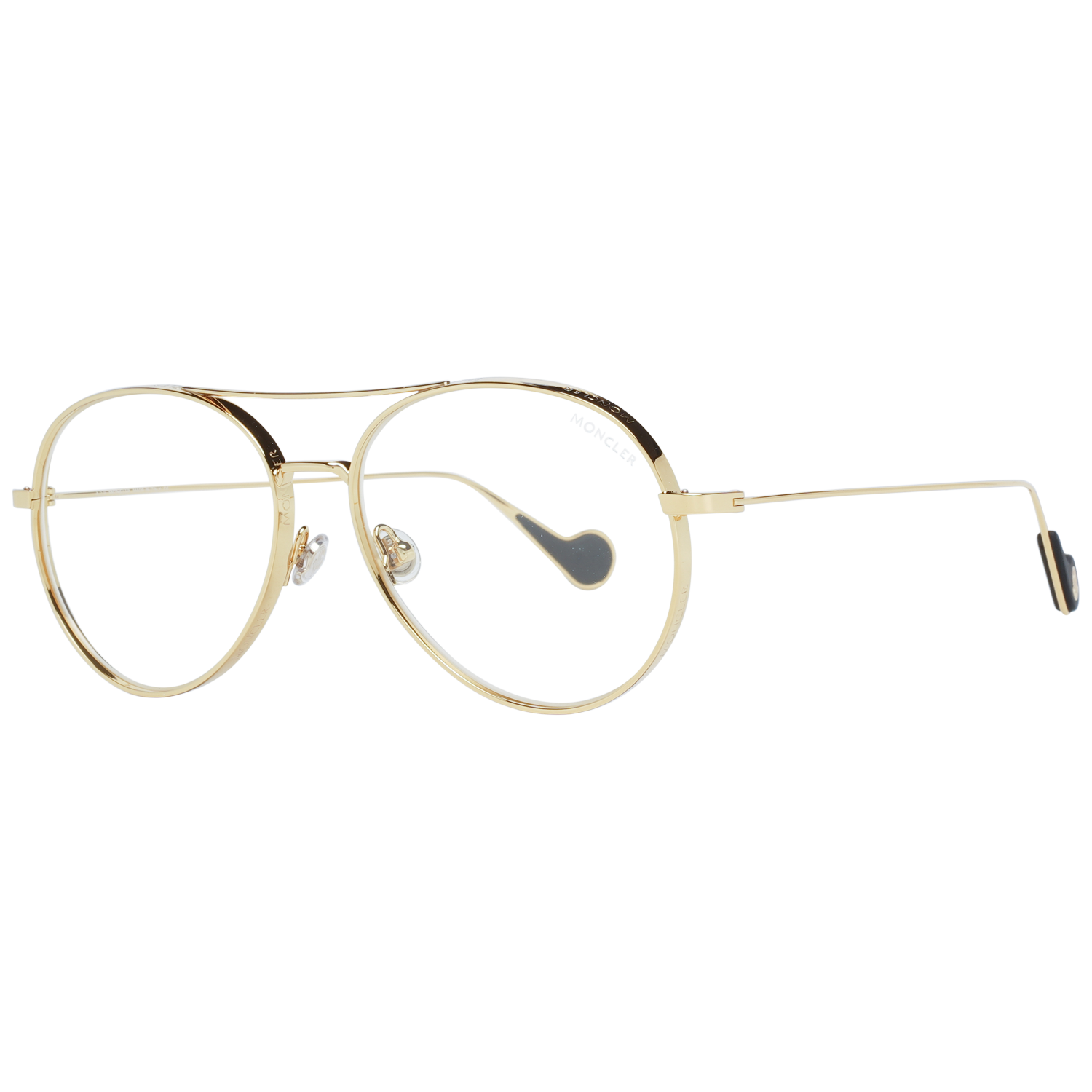 Moncler Eyeglasses Moncler Glasses Frames ML0121 030 57mm - Unisex Gold Pilot-Aviator Eyeglasses Eyewear UK USA Australia