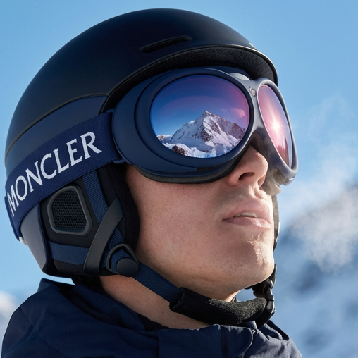 Moncler Snow Goggles Moncler Ski Goggles ML0130 91X Blue Mirror Sport Full Rim Unisex 89mm Italy Eyeglasses Eyewear designer