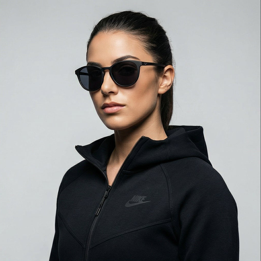 Nike Sunglasses Nike Sunglasses NKDZ7360 011 Evolution Black Round Grey Lens 51mm Unisex Eyeglasses Eyewear designer