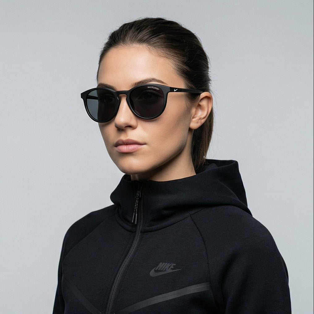 Nike Sunglasses Nike Sunglasses NKDZ7363 010 Evolution P Black Round Grey Polarized 51mm Unisex Eyeglasses Eyewear designer