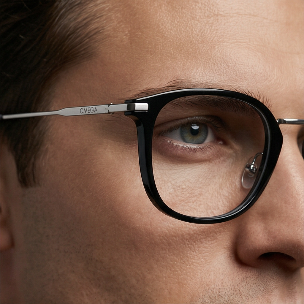 Omega Eyeglasses Omega Glasses Frames Men's Black Round Full-Rim OM5024 002 52mm Eyeglasses Eyewear designer