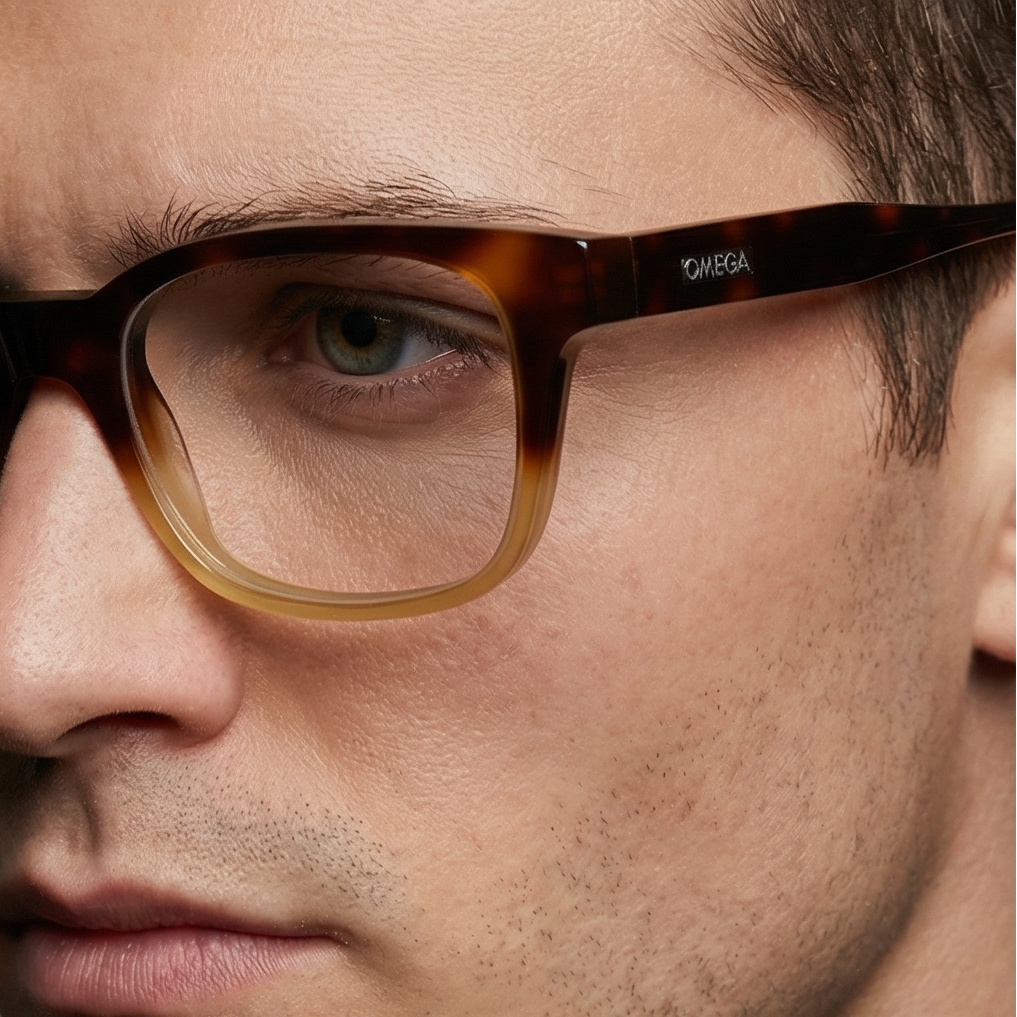 Omega Eyeglasses Omega Glasses Frames OM5004-H 056 52mm Men's Brown Full-Rim Rectangular Eyeglasses Eyewear designer