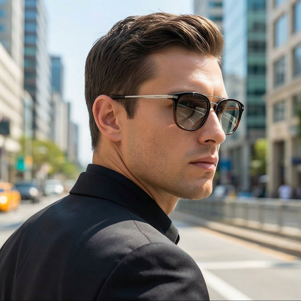 Omega Eyeglasses Omega Glasses Frames OM5024 005 52mm Men's Black Round Full-Rim Eyeglasses Eyewear designer