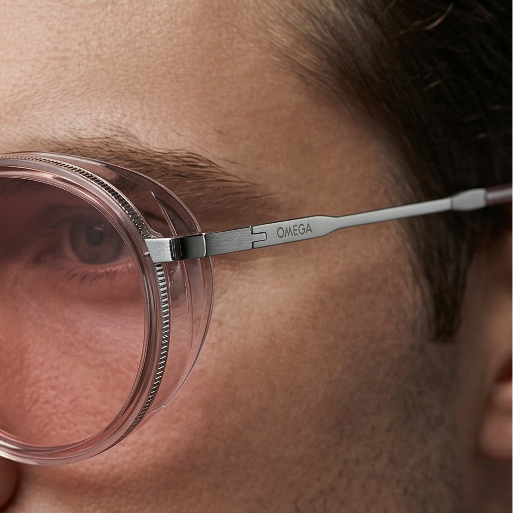 Omega Sunglasses Omega Sunglasses Men OM0021-H 72U Rose Round Mirrored 52mm Pilot-Aviator Eyeglasses Eyewear designer