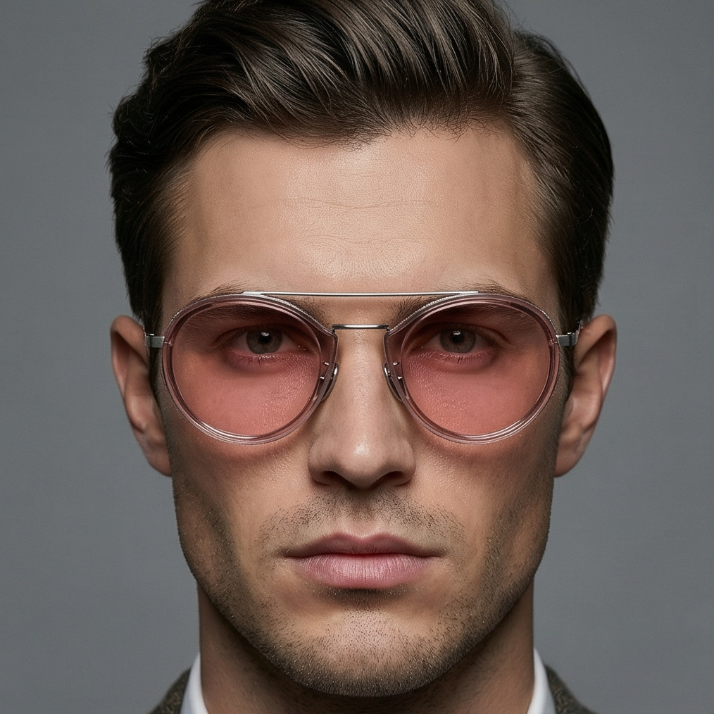 Omega Sunglasses Omega Sunglasses Men OM0021-H 72U Rose Round Mirrored 52mm Pilot-Aviator Eyeglasses Eyewear designer