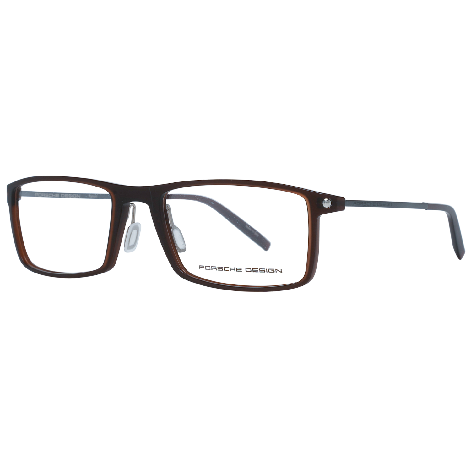 Porsche Design Mens Glasses Optical Frame Brown Rectangle P8384 D 55 0093