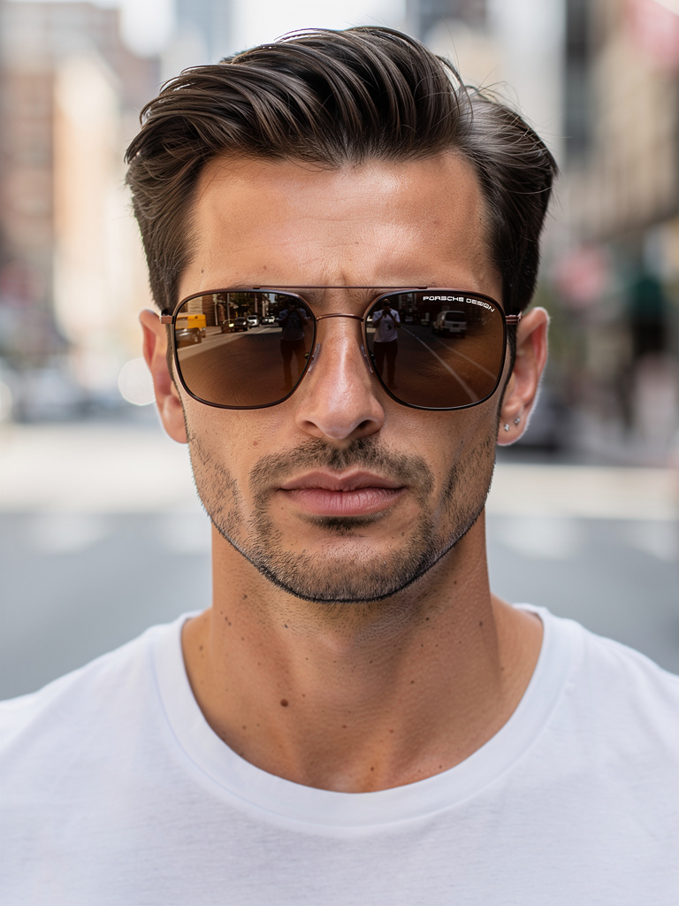 Porsche Design Sunglasses Porsche Design Sunglasses P8940 D Brown Titanium Mirrored Aviator Men 55mm Eyeglasses Eyewear designer