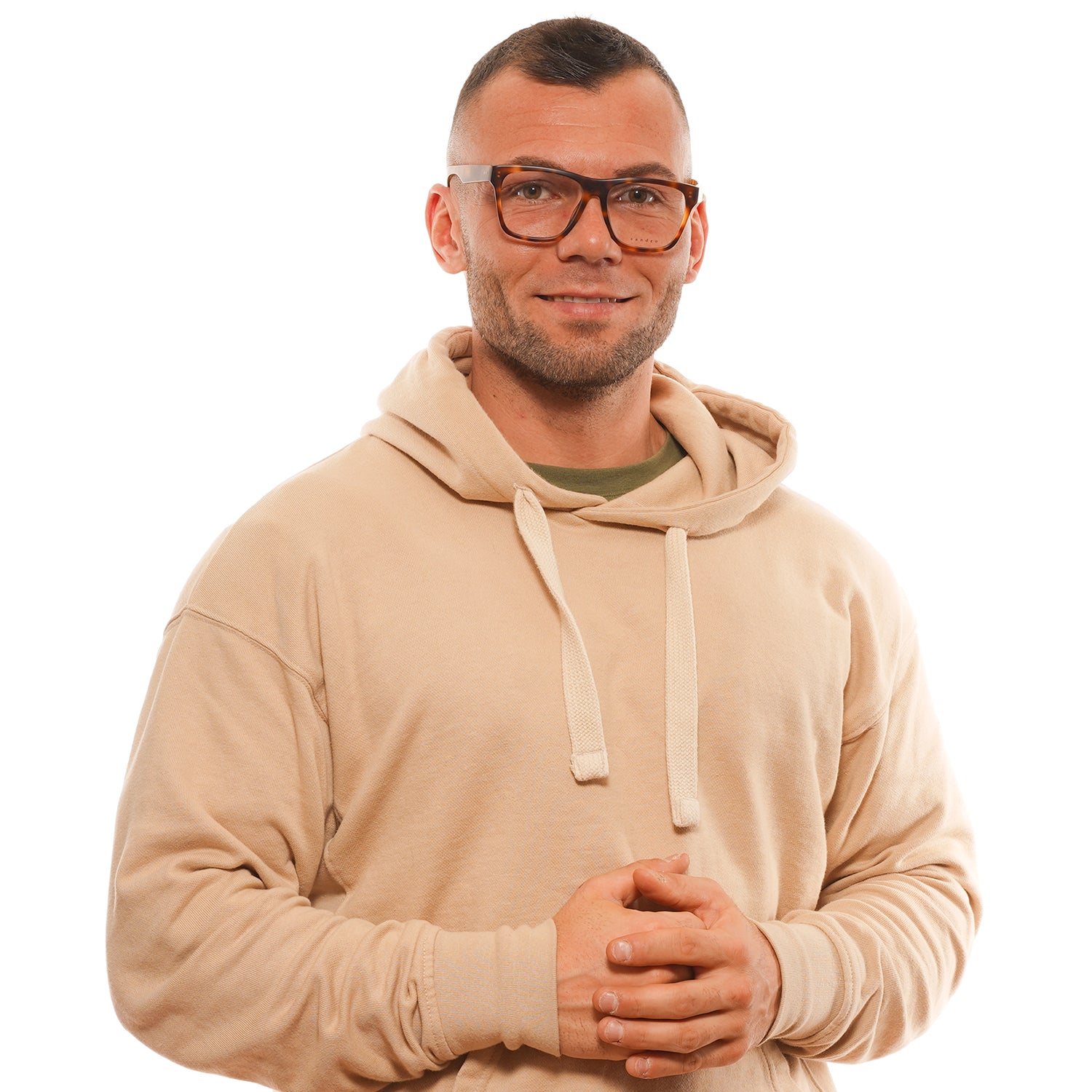 Sandro Frames Sandro Glasses Men Brown Havana Square Frames SD1002 201 54mm Eyeglasses Eyewear UK USA Australia