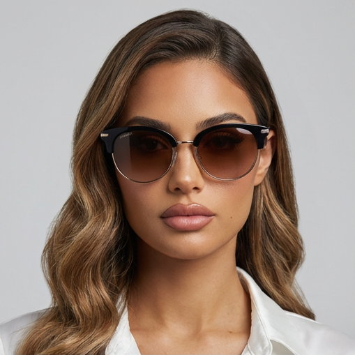 Serengeti Sunglasses Serengeti Sunglasses 8939 Lela 50mm Women Black Half Rim Round Polarized Eyeglasses Eyewear designer