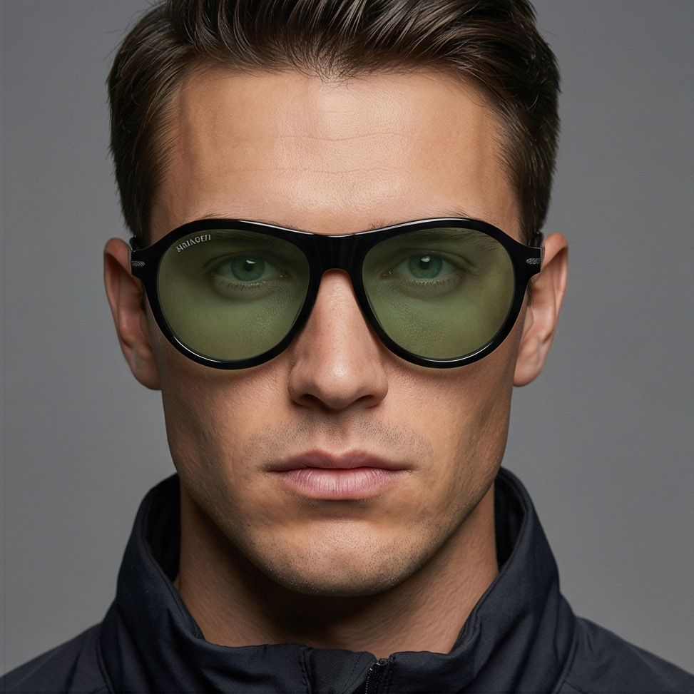 Serengeti Sunglasses Serengeti Sunglasses Men Black Round Green Tinted SS527001 Danby 56mm Eyeglasses Eyewear designer